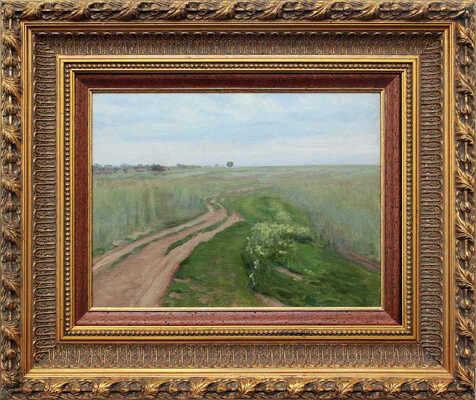 Левитан Исаак Ильич. Дорога в поле с белыми цветами  